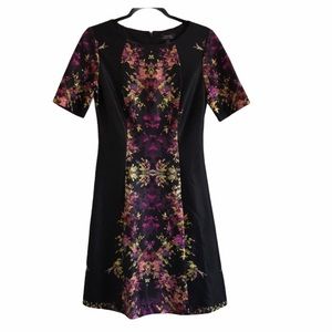 NWT Tahari SS‎ black Floral dress / Size 4